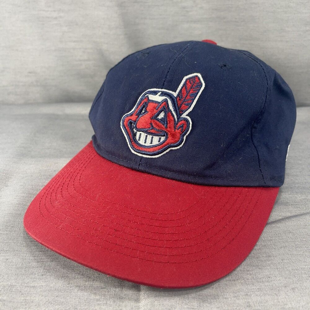 Team MLB Cleveland Indians Chief Wahoo OC Sports Baseball Hat Men's OS Red Blue